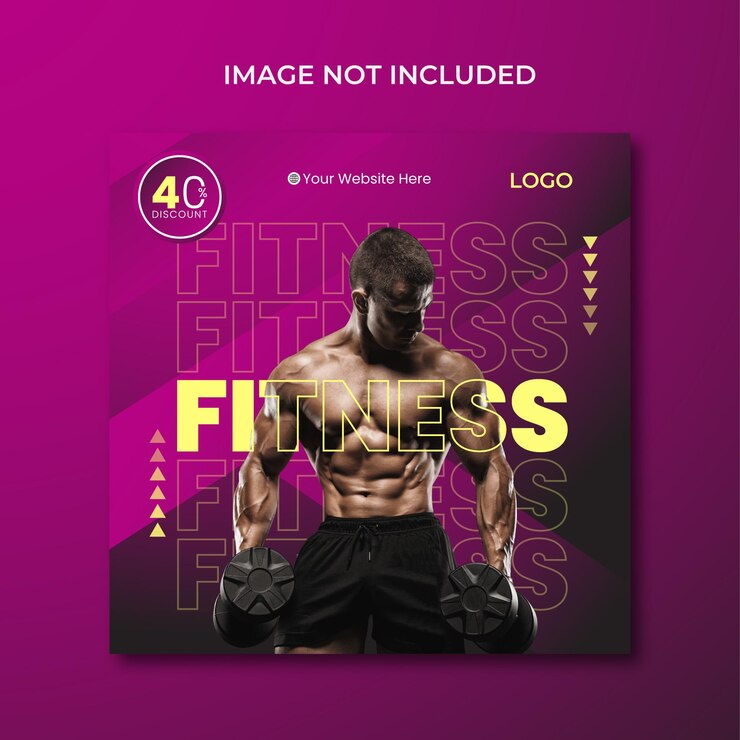 Moderno entrenamiento de fitness plantilla de publicación en las redes sociales