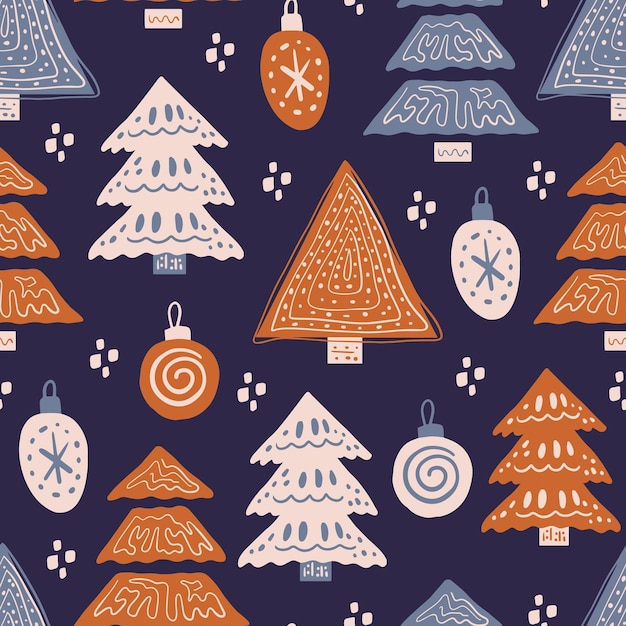 moderno, escandinavo, navidad, seamless, patrón