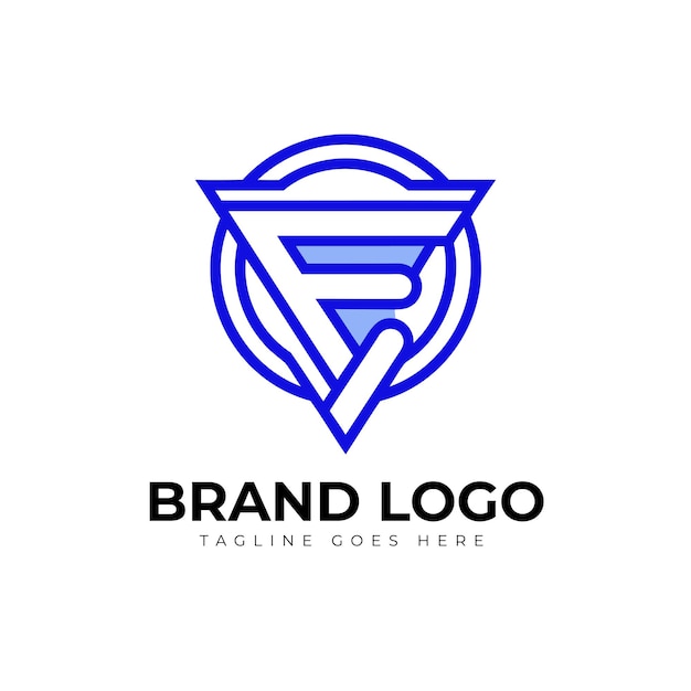 Moderno escudo F Template de la letra del logotipo de seguridad y símbolo de protección