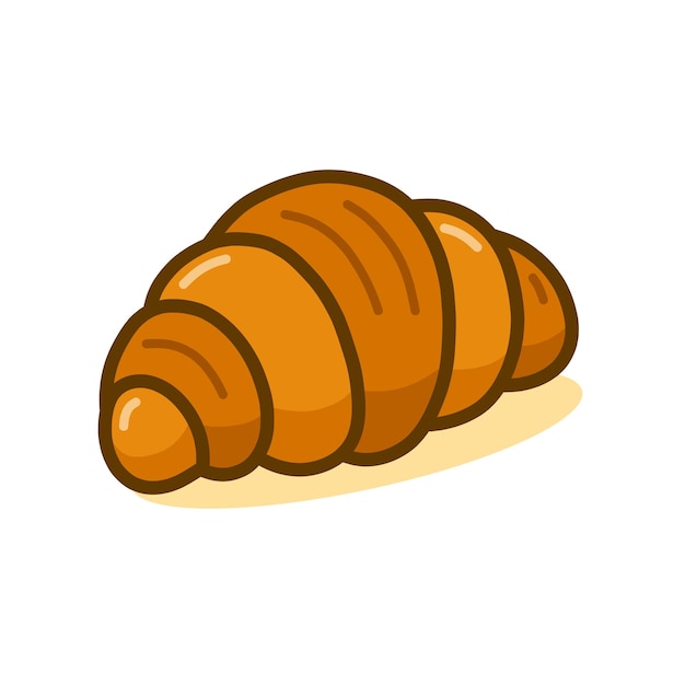 Moderno estilo de dibujos animados detallado croissant icono pastelería ilustración de comida