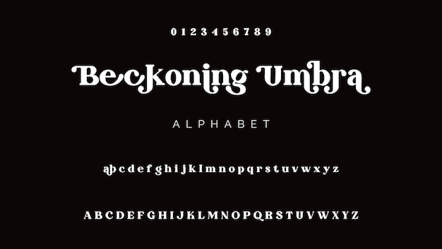 Moderno estiloso serif equilibrado elegante fuente alfabeto vectorial ABC