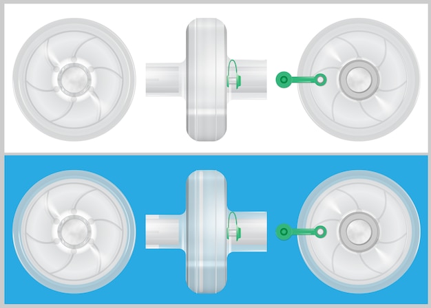 Moderno filtro de respiración claro. 3d ilustración vectorial