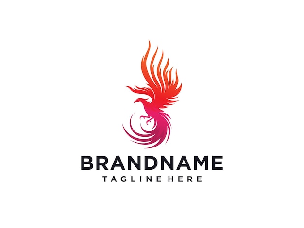 Moderno Flaming Phoenix Logo diseños plantilla vector ilustración