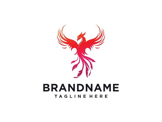 Moderno Flaming Phoenix Logo diseños plantilla vector ilustración