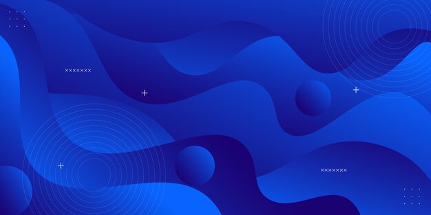 Moderno fondo geométrico de onda de gradiente azul abstracto con color de gradiente de estilo líquido