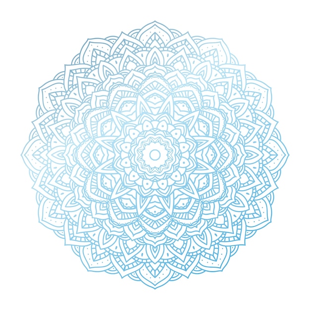 Moderno fondo de mandala con una ilustración de estilo colorido en blanco