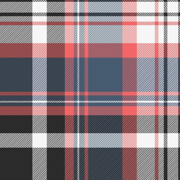 Moderno fondo textil tartan hombre textura tela sin costuras patrón vectorial de cuadros de comprobación superior en colores blanco y rojo
