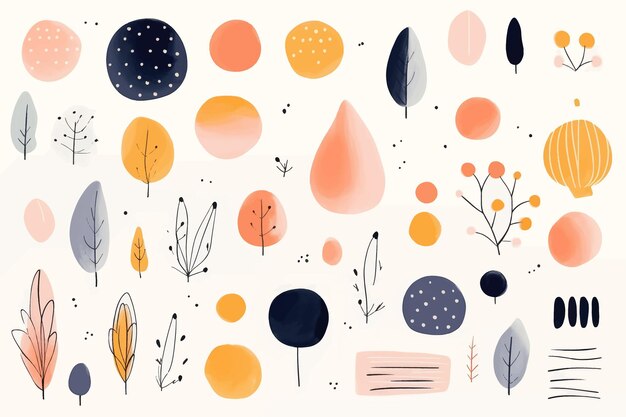 Moderno gráfico vectorial de acuarela con diseño abstracto y formas geométricas