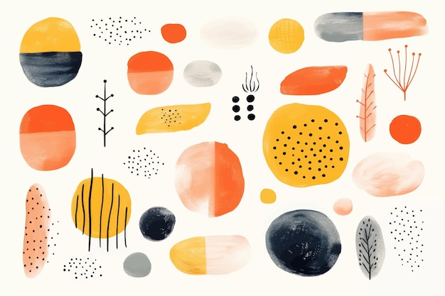 Moderno gráfico vectorial de acuarela con diseño abstracto y formas geométricas