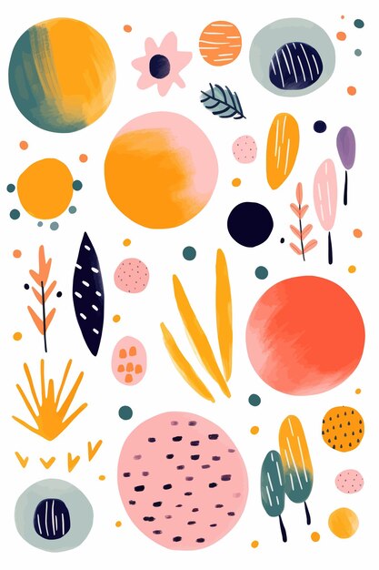 Moderno gráfico vectorial de acuarela con diseño abstracto y formas geométricas