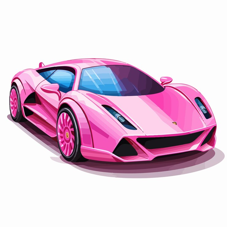 Vector moderno gráfico vectorial de automóviles rosado para diseños creativos