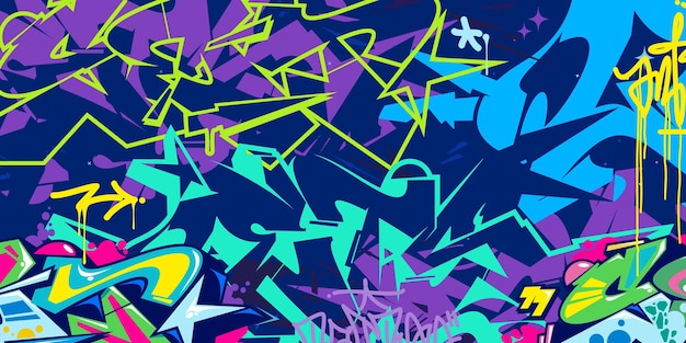 Moderno Hip Hop Abstracto Arte de la Calle Urbano Estilo de Graffiti Ilustración vectorial plantilla de fondo