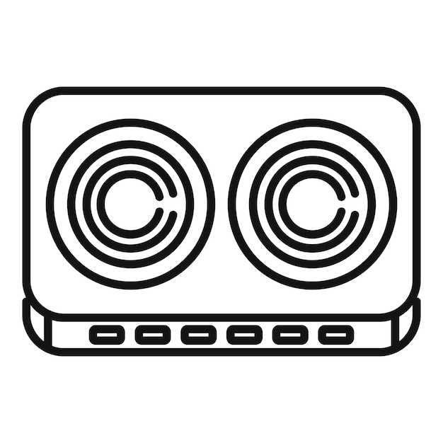 Moderno horno eléctrico doble con icono del panel de control táctil