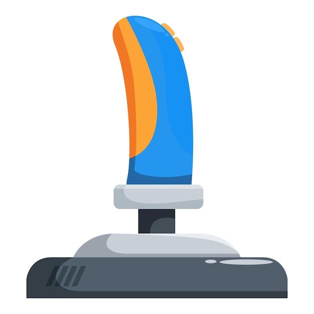 Moderno joystick de juegos con diseño azul y naranja