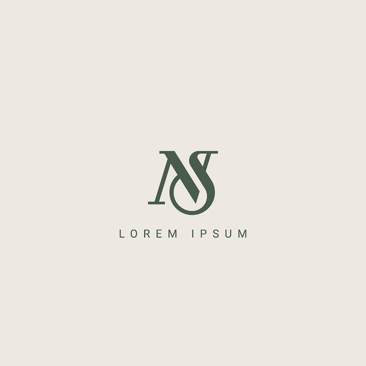 Vector moderno letra única ns sn elementos de plantilla de diseño de icono del logotipo