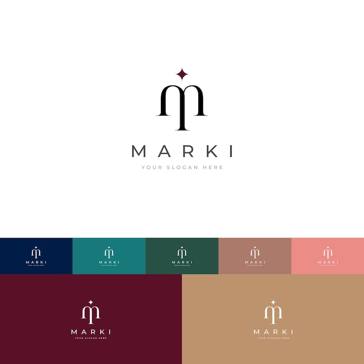 Vector moderno y limpio modelo de diseño de logotipo de mi lettermark
