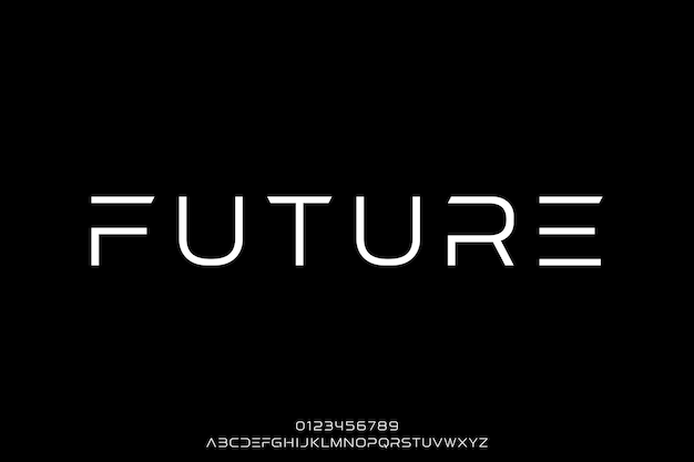 Moderno, limpio, sofisticado, sans serif, alfabeto, pantalla, fuente, vector, creativo, futurista, estilo, tipografía