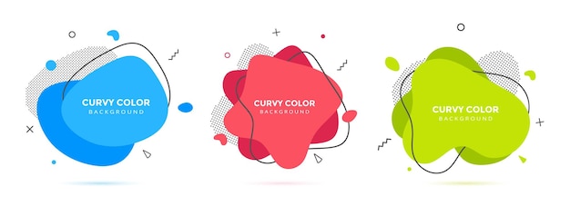 Moderno líquido irregular ameba blob forma elementos abstractos gráfico estilo plano diseño fluido vector