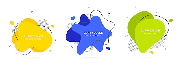 Moderno líquido irregular ameba forma de mancha elementos abstractos diseño gráfico de estilo plano vector de fluido