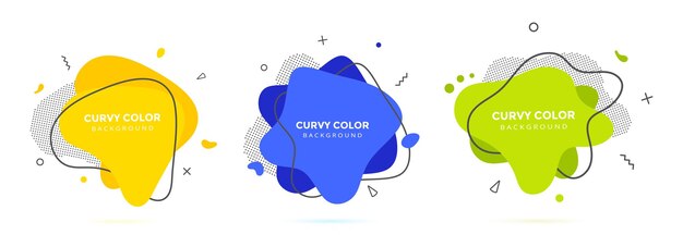 Moderno líquido irregular ameba forma de mancha elementos abstractos diseño gráfico de estilo plano vector de fluido