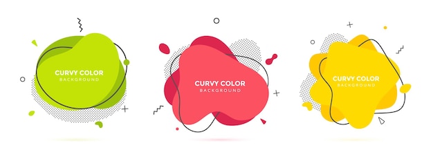 Moderno líquido irregular ameba forma de mancha elementos abstractos diseño gráfico de estilo plano vector de fluido