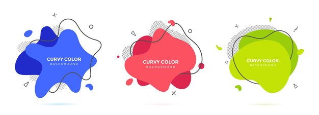 Moderno líquido irregular ameba forma de mancha elementos abstractos diseño gráfico de estilo plano vector de fluido