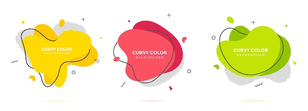 Moderno líquido irregular ameba forma de mancha elementos abstractos diseño gráfico de estilo plano vector de fluido