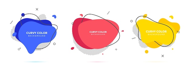 Moderno líquido irregular ameba forma de mancha elementos abstractos diseño gráfico de estilo plano vector de fluido