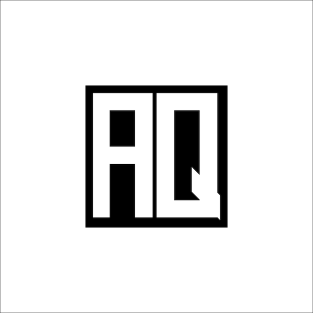 Moderno logotipo de combinación de letras AQ Diseño minimalista