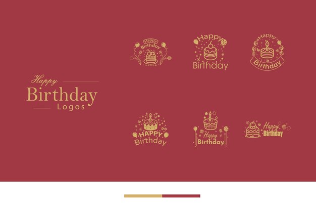 El moderno logotipo de cumpleaños Bundle Identity de estilo clásico