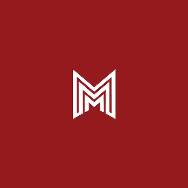 El moderno logotipo geométrico M es un símbolo de marca audaz y elegante