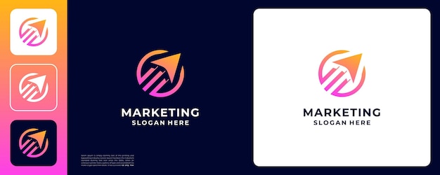 Moderno logotipo inicial de la letra O con una flecha hacia arriba plantilla de diseño del logotipo
