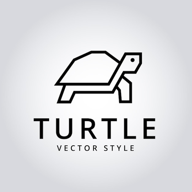 El moderno logotipo de la tortuga del mar Negro, el vector de animales minimalistas, el elegante arte de la línea de vida marina, perfecto para E.