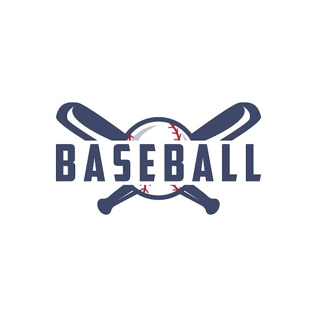 Moderno logotipo vectorial de béisbol béisbol softbol deporte simple modelo de bate y pelota ilustración