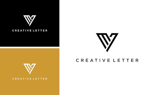 Moderno logotipo de VM inicial plantilla de diseño vectorial de VM con geométrico y abstracto