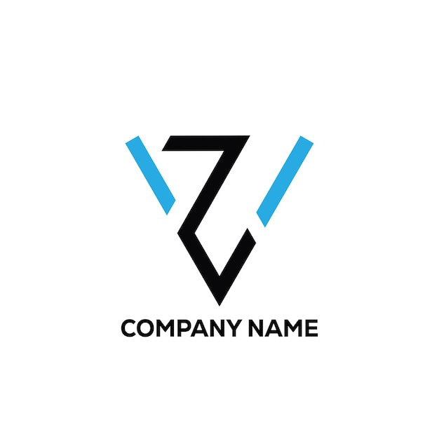 El moderno logotipo de ZV Letter Luxury Branding Identity