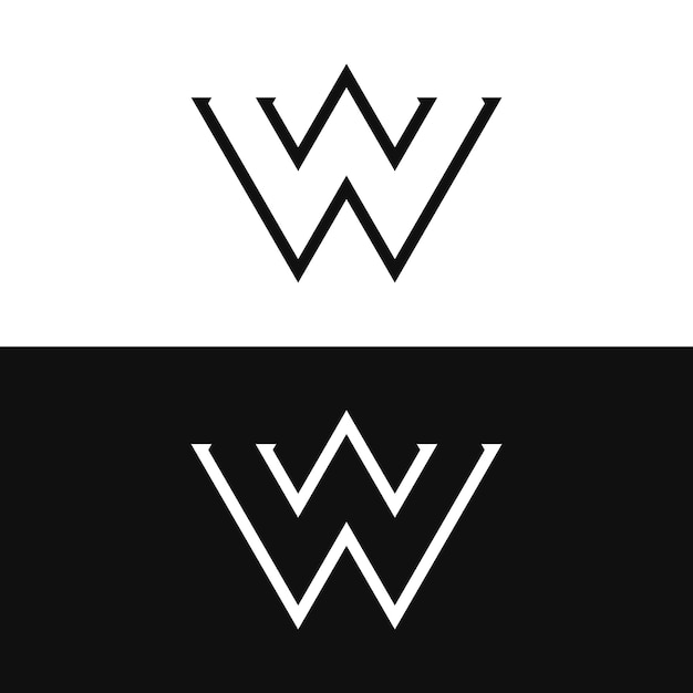 Moderno y lujoso elemento geométrico de la letra inicial W Logotipo para tarjeta de visita de carta de negocios marca y empresa