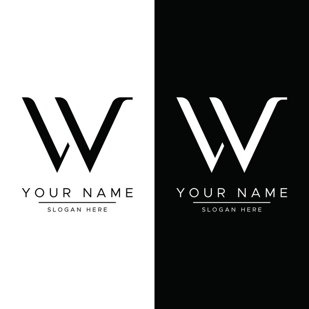 Moderno y lujoso elemento geométrico de la letra inicial W Logotipo para tarjeta de visita de carta de negocios marca y empresa