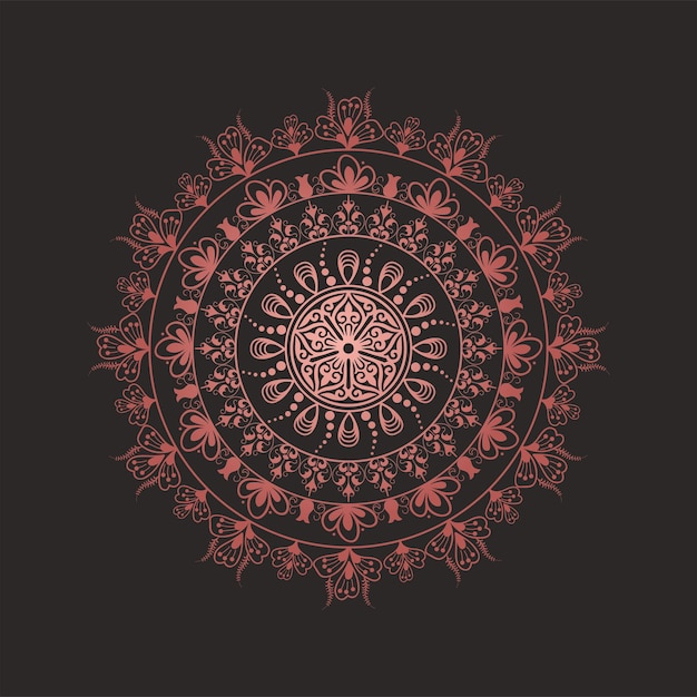 Moderno Mandala Floral Página Diseño Vector Premium con blanco y negro de la Ilustración