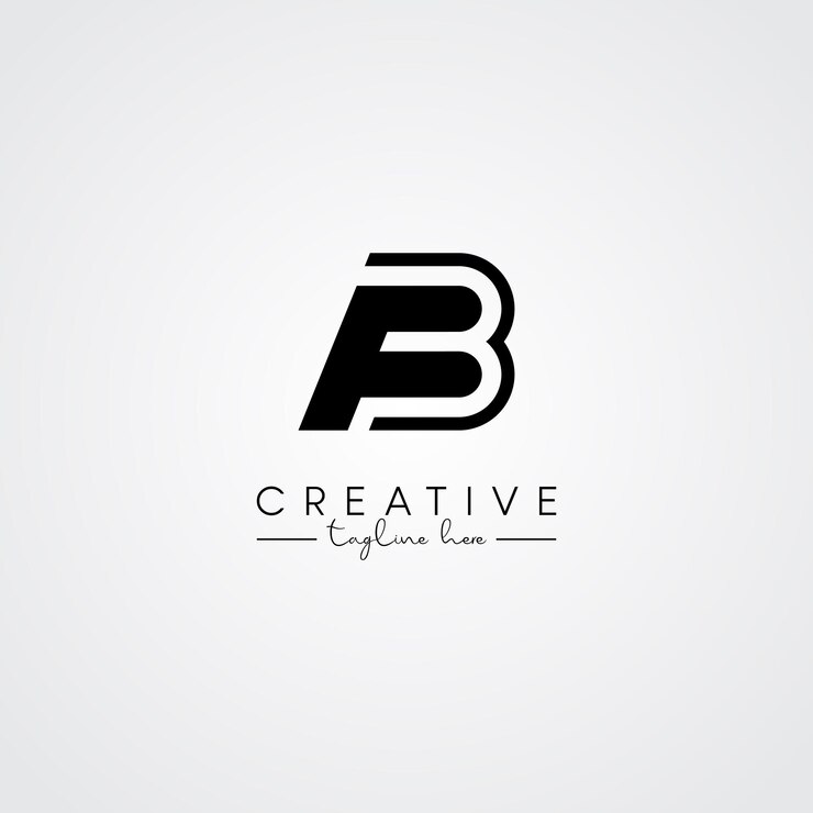 Vector moderno minimal artístico letra fb bf diseño del logotipo basado en la letra inicial vector del logotipo
