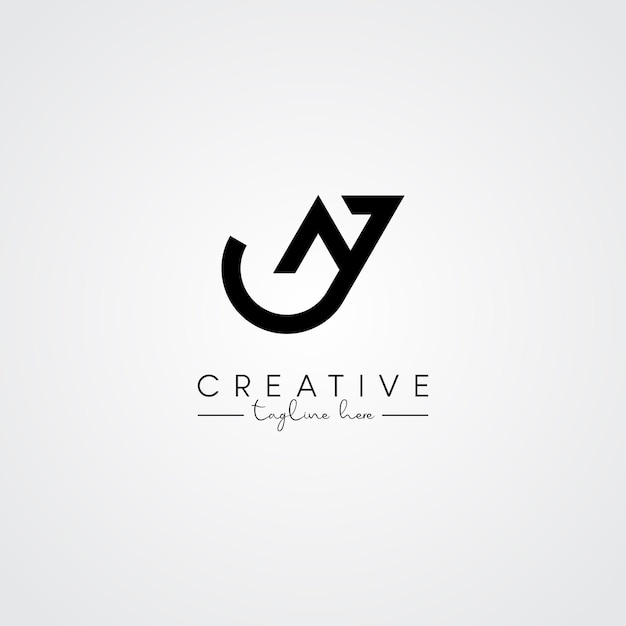 Moderno Minimal Artístico Letra NJ JN Diseño del logotipo Basado en la letra inicial Vector del logotipo