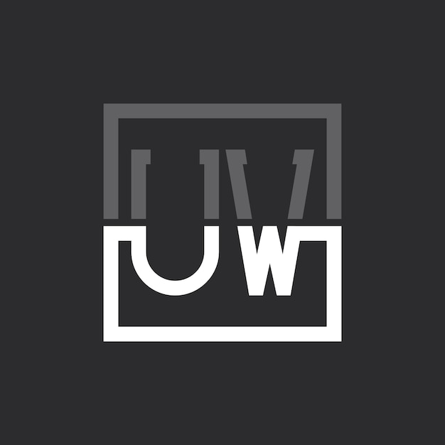 Moderno Minimalista Creativo UW Diseño de Logotipo de Letras Monograma de Logotipo UW para cualquier Negocio
