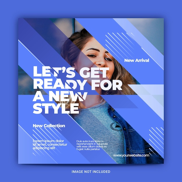 Moderno modelo azul para redes sociales y plantillas de publicaciones de Instagram