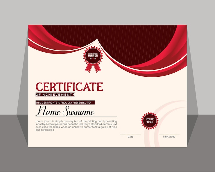 Moderno modelo clásico de certificado de logro de diseño editable y profesional