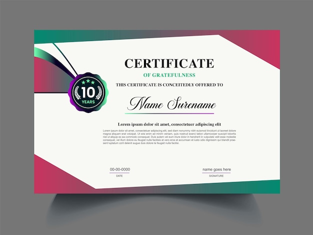 Moderno modelo de diseño de certificado corporativo diploma Certificado del concepto de diseño de logro