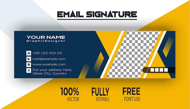 Moderno modelo de diseño de firma de correo electrónico corporativo diseño vectorial de firma electrónica de negocios