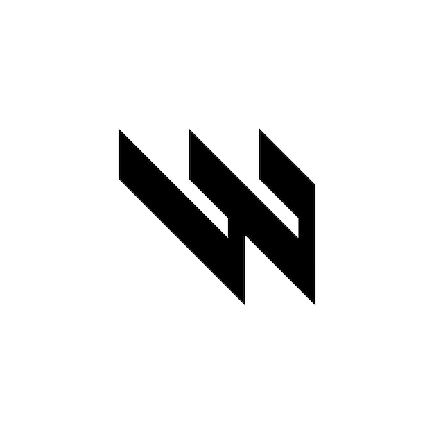 Moderno modelo de diseño de logotipo inicial negro con la letra W monograma
