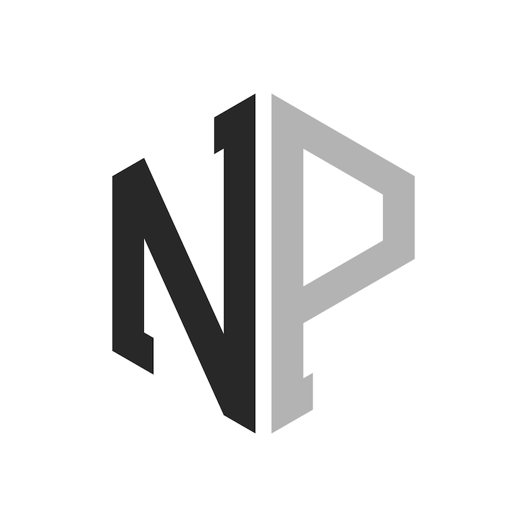 Vector moderno modelo de diseño de logotipo de la letra hexagonal np elegante concepto inicial de la letra np