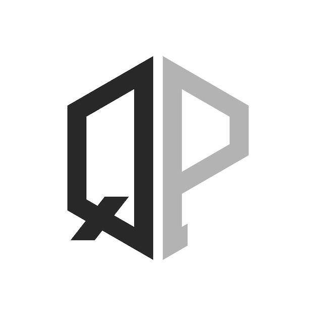 Moderno modelo de diseño de logotipo de la letra hexagonal QP Elegante concepto de logotipo inicial de la letra QP