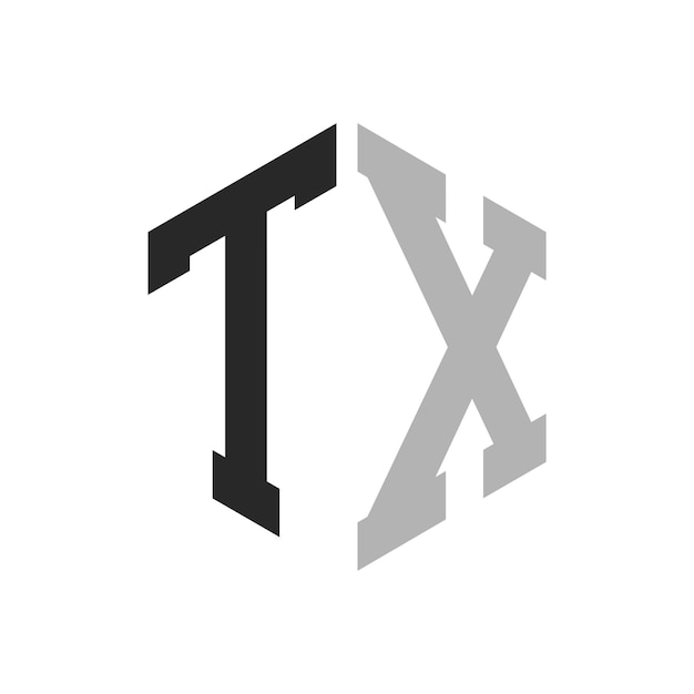 Moderno modelo de diseño de logotipo de la letra hexagonal TX elegante concepto inicial de la letra TX